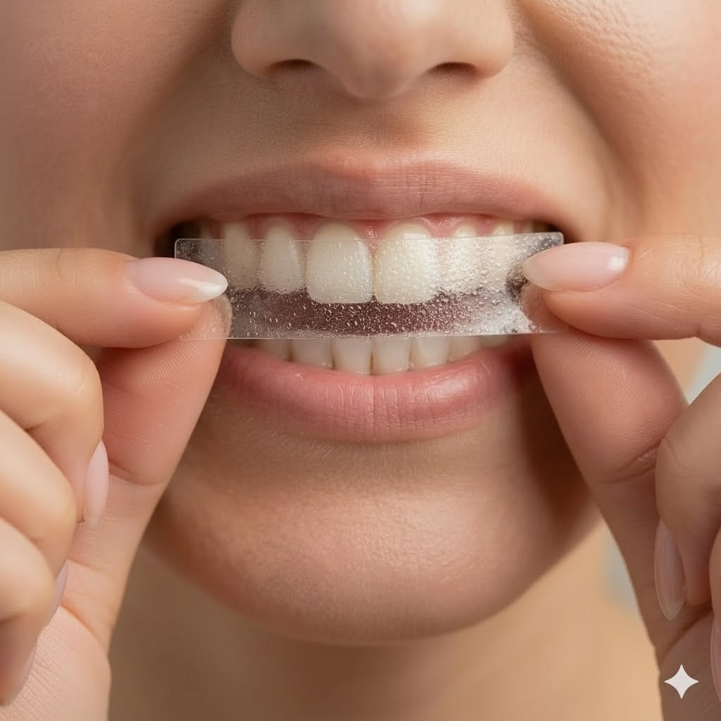 ホワイトニングシートを貼る