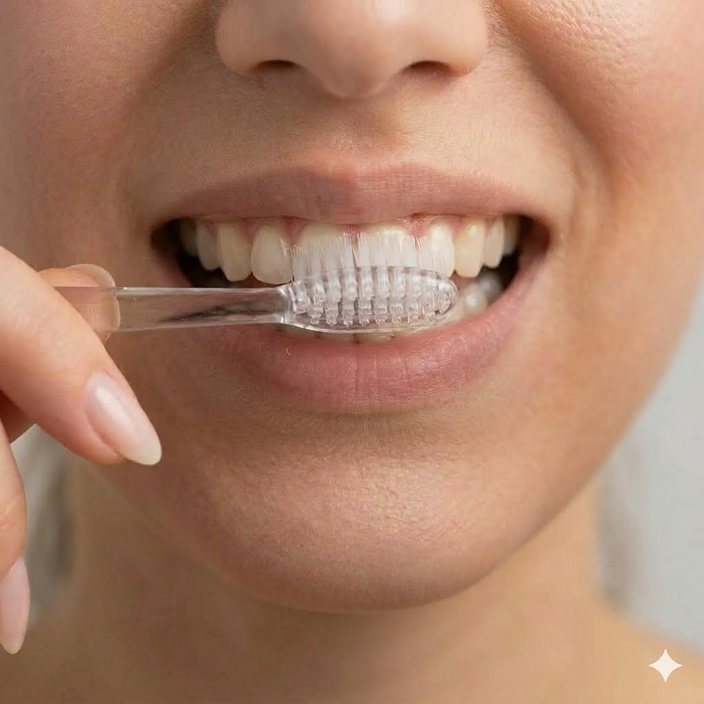 お水のみで歯磨き