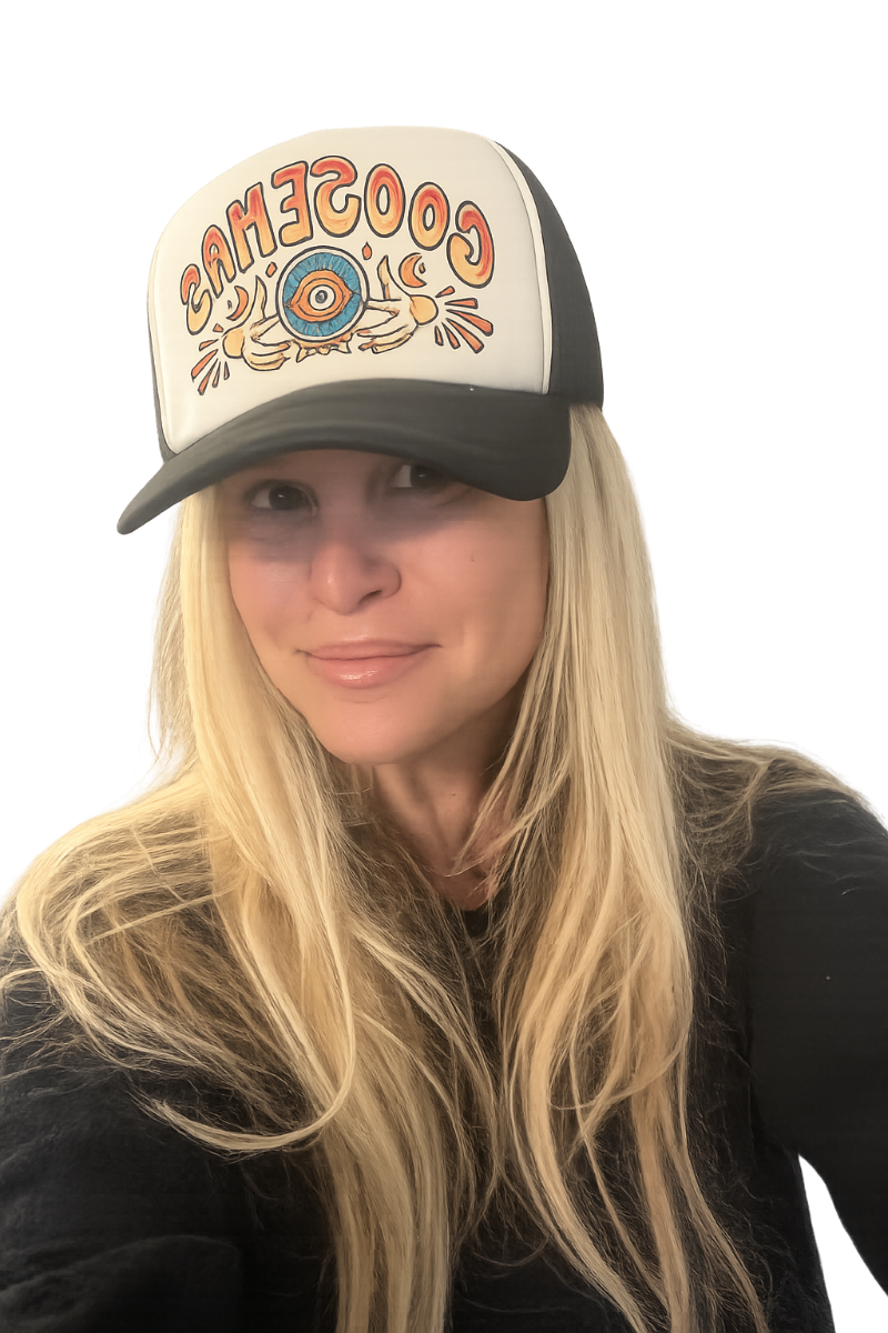 Brooke Emery wearing a Goose hat