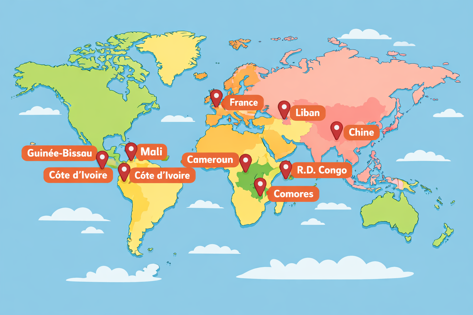 Carte des interventions