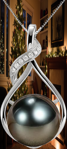 Black Pearl Necklace 9-10mm