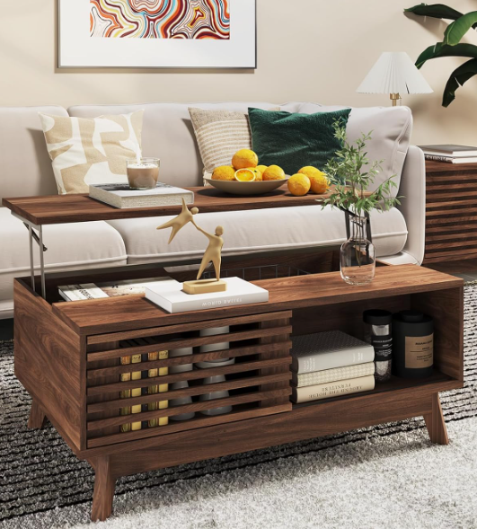 HAIOOU Lift Top Coffee Table Review – Smart Storage Meets Mid-Century Modern Design
