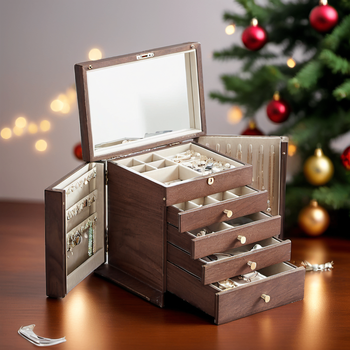 Black Walnut Wooden Jewelry Box