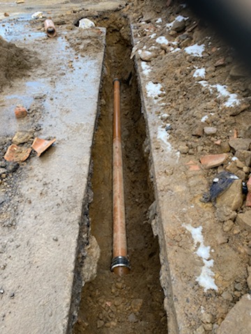 Drain Repair in Progress