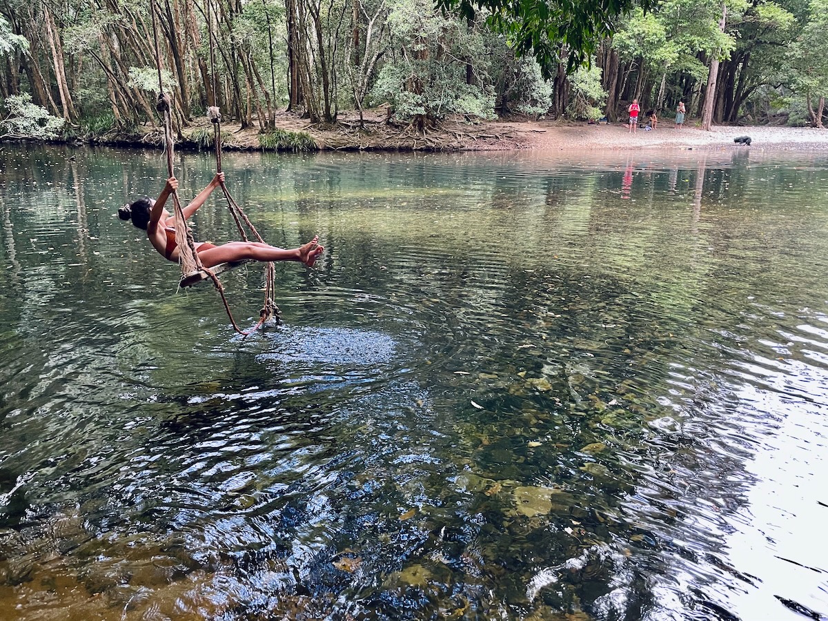 Spring creek swimming hole near Thora