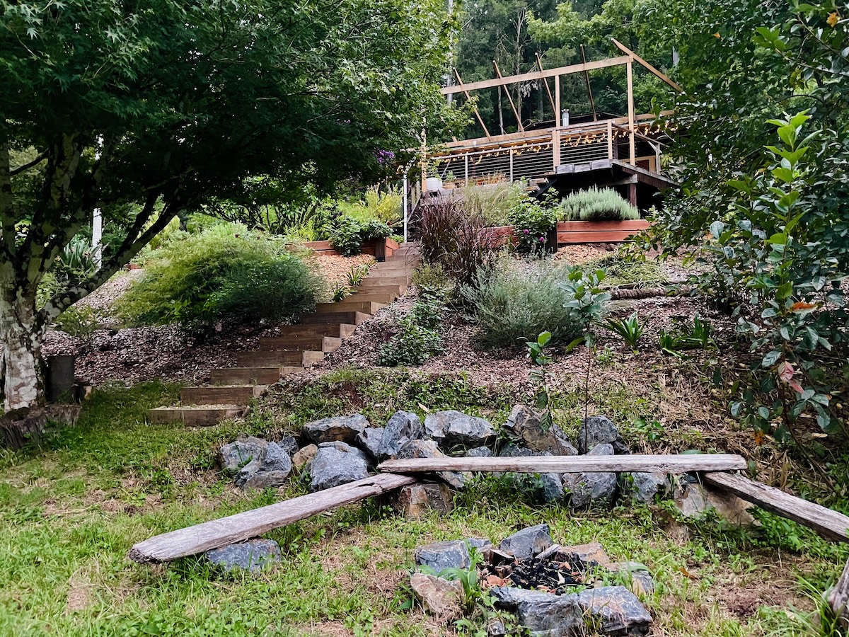 Living room with high ceilings