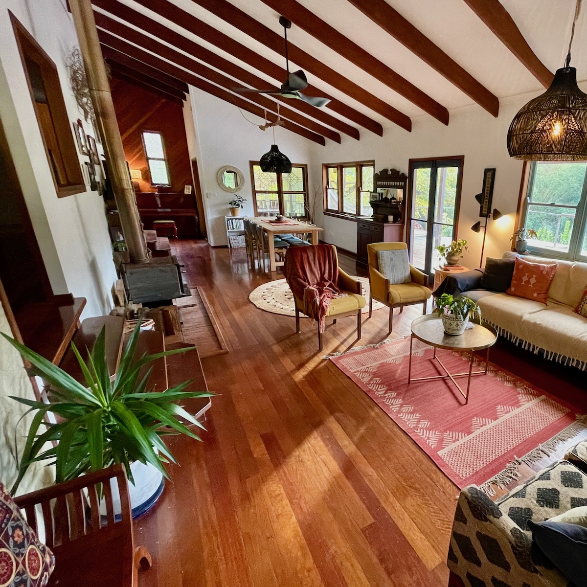 Upstairs hexagonal bedroom