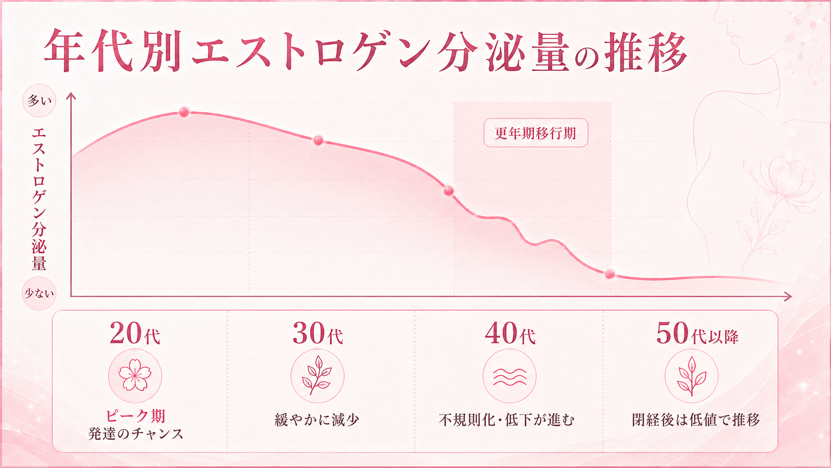 年代別の組織弾性・コラーゲン量の変化