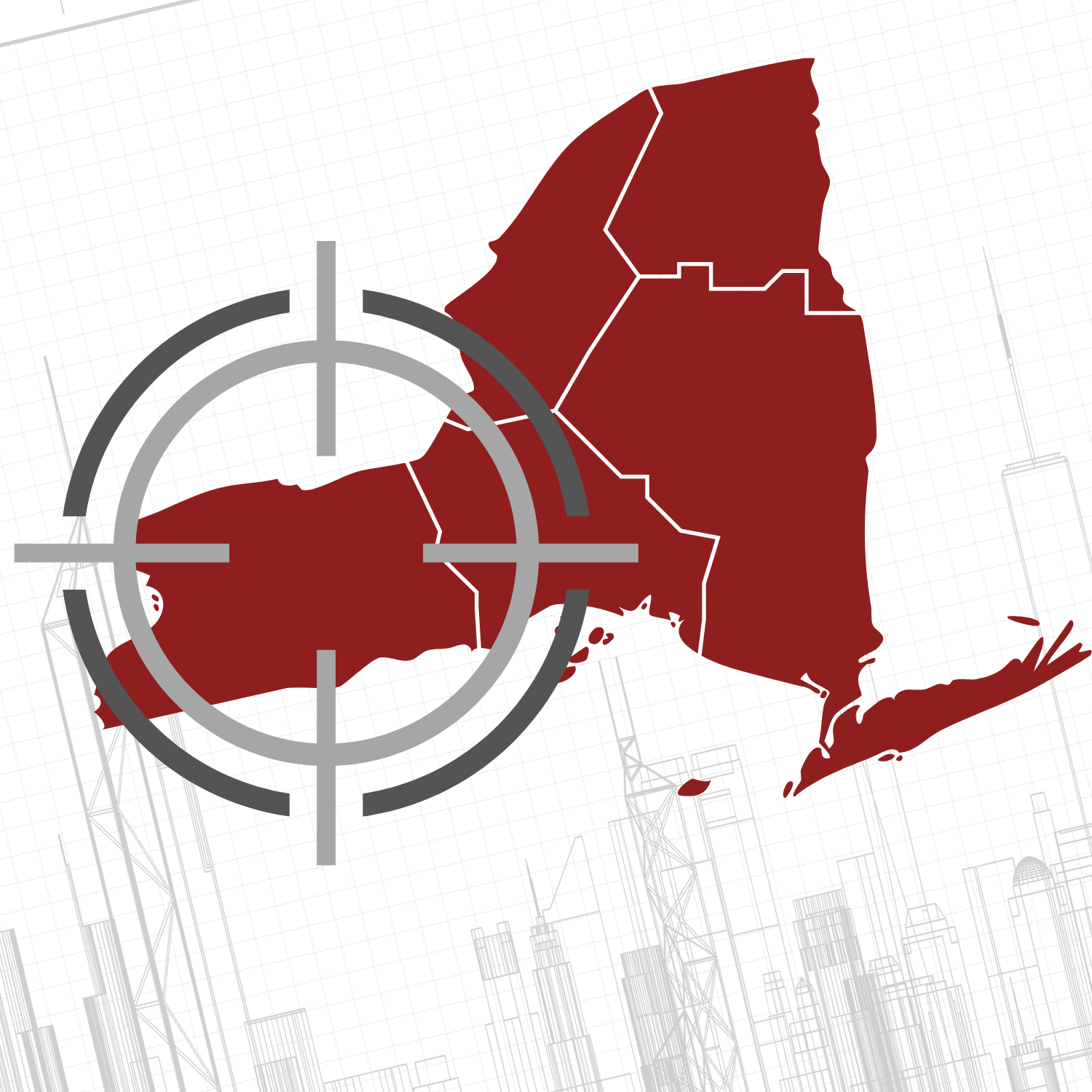 Western and Central New York illustrated map showing service regions