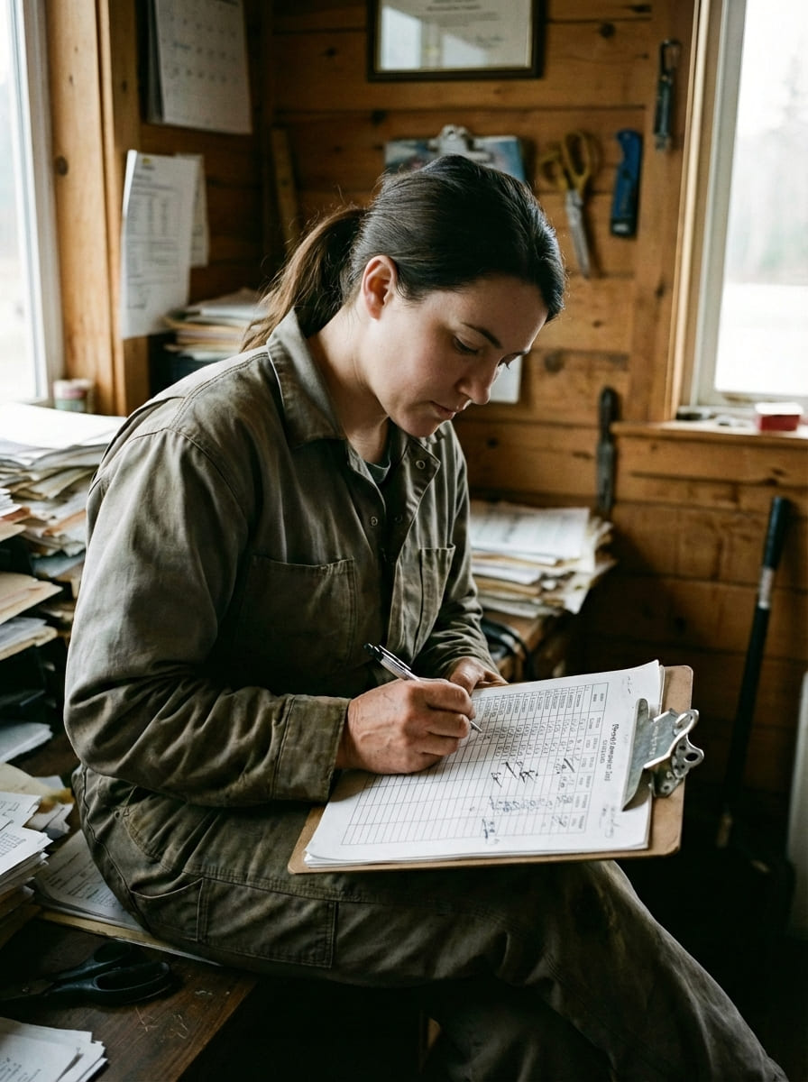 Marcações feitas por planilhas e cadernos