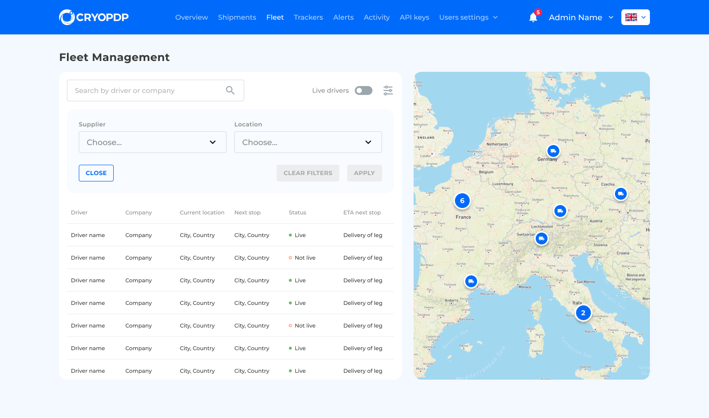 Desktop Admin Platform — Fleet Management