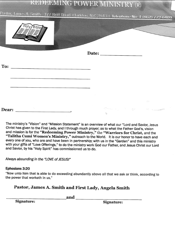 Redeeming Power Ministry Outreach Document