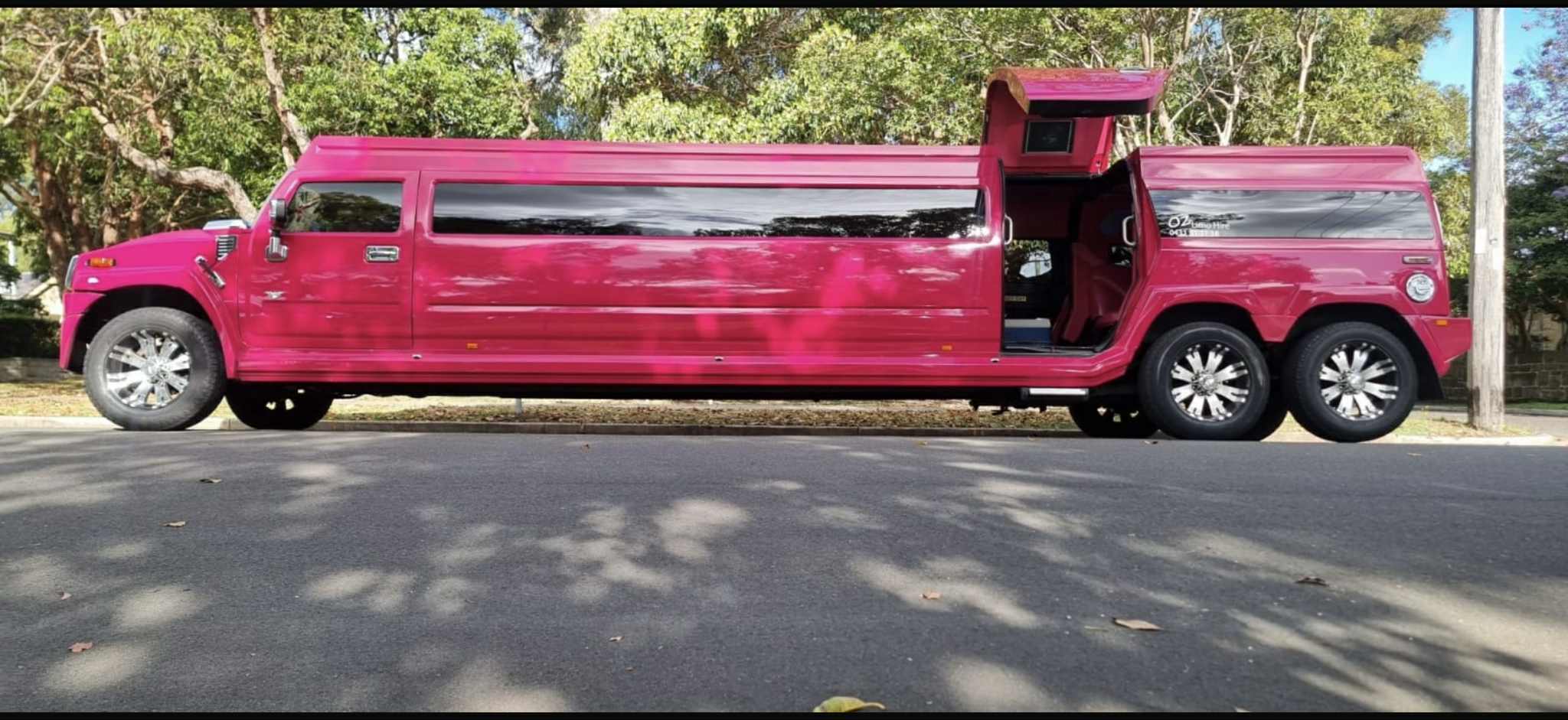 Pink Comet H2 22 Seater Stretch Hummer