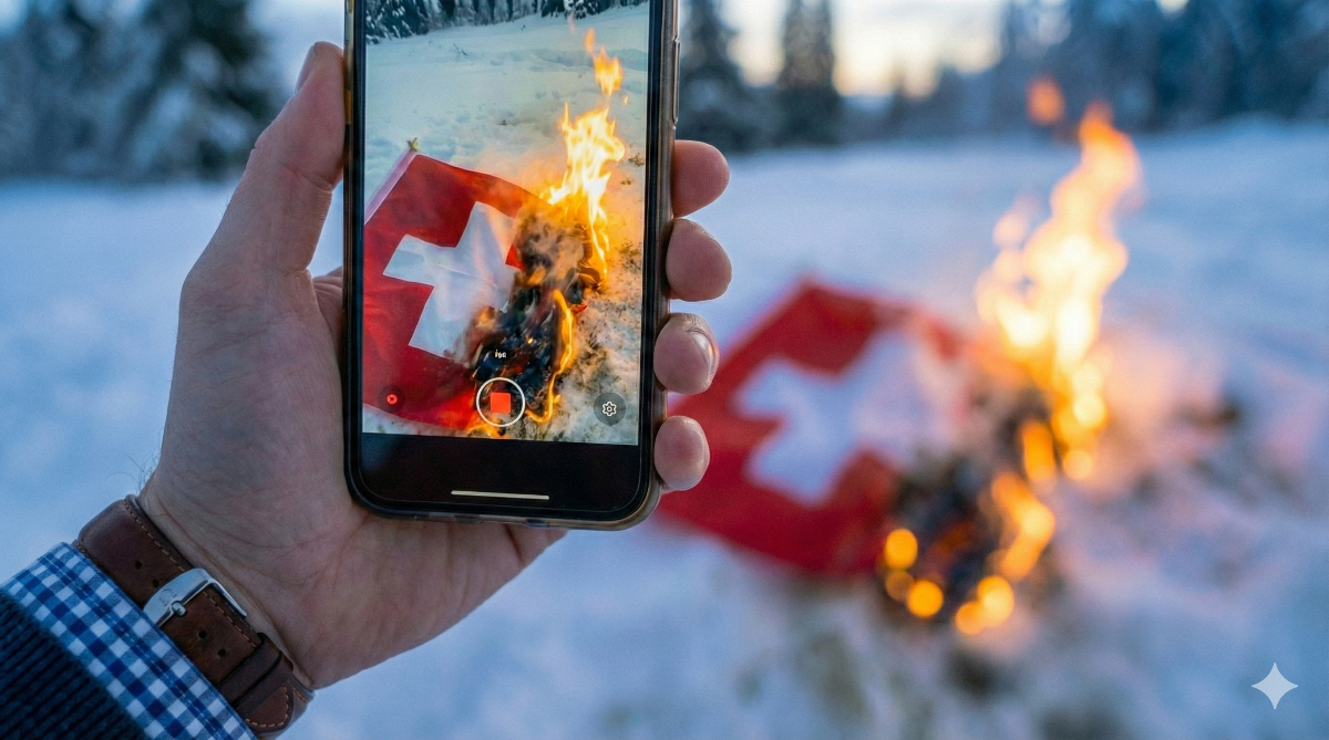 L'incendio visto dallo schermo