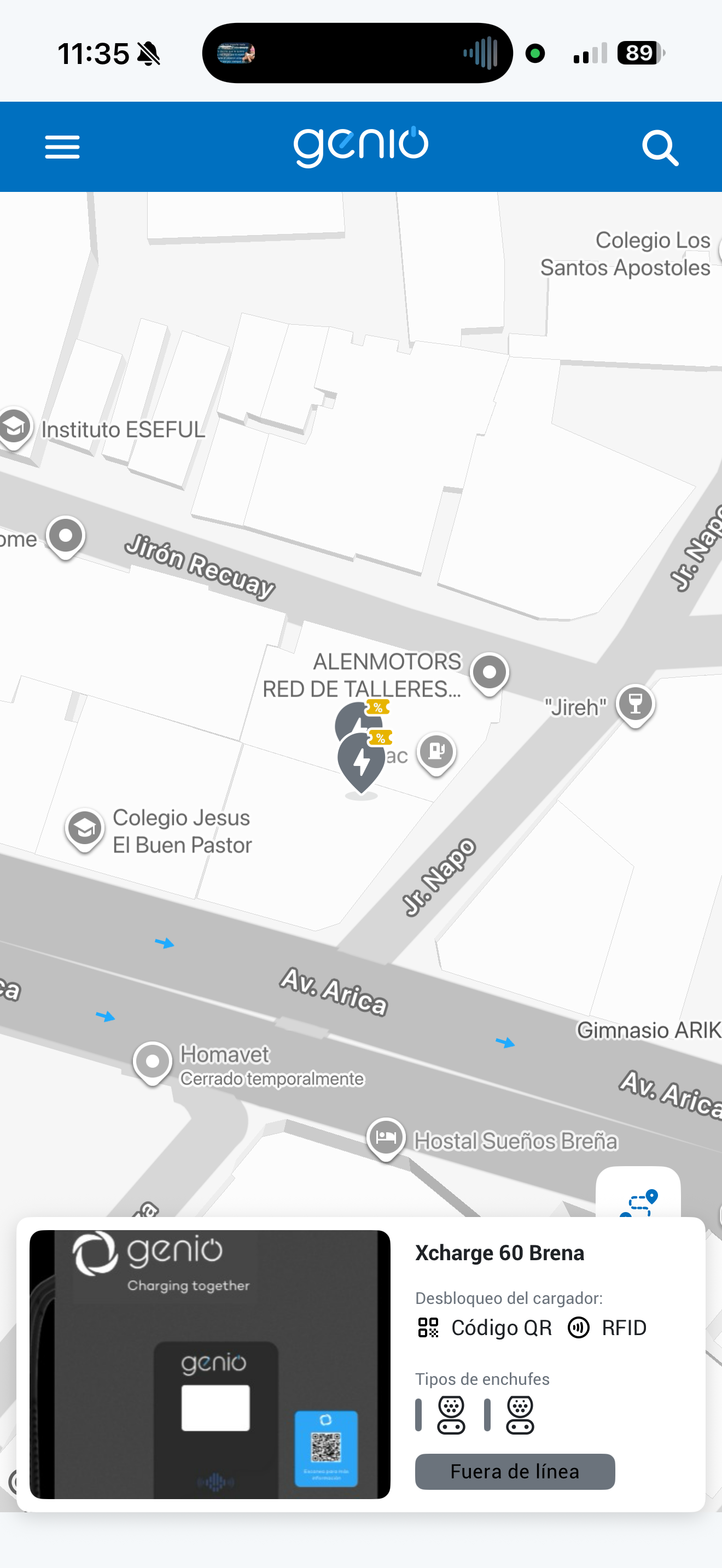 Info del establecimiento