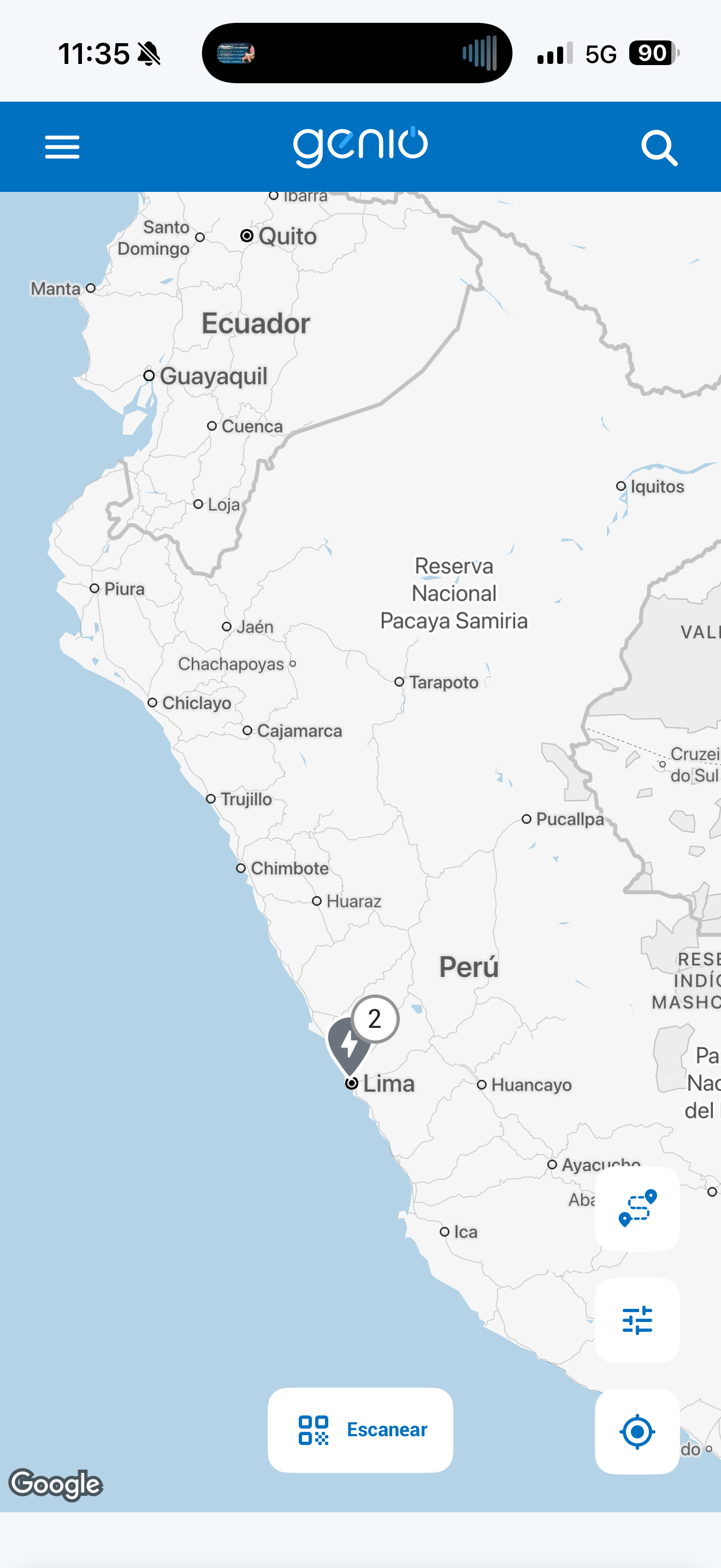 Ubicación en tiempo real