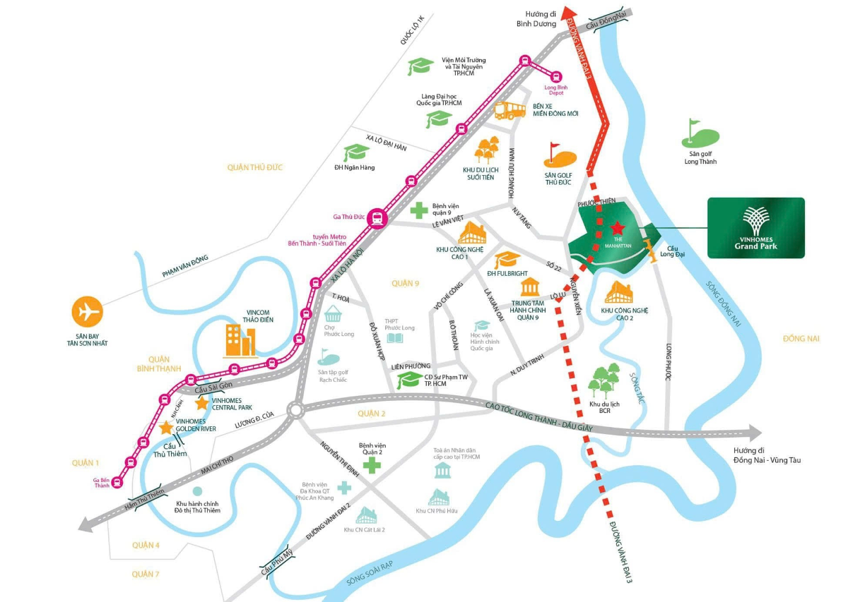 Kết nối thuận tiện từ Vinhomes Grand Park