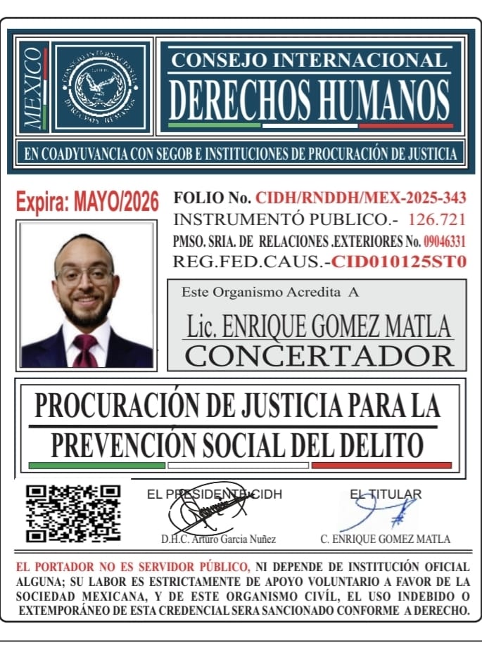 Credencial de LIC. ENRIQUE GOMEZ MATLA