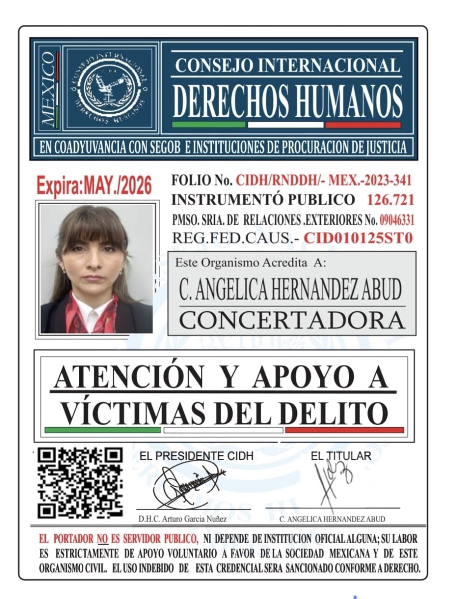 Credencial de C. ANGELICA HERNANDEZ ABUD