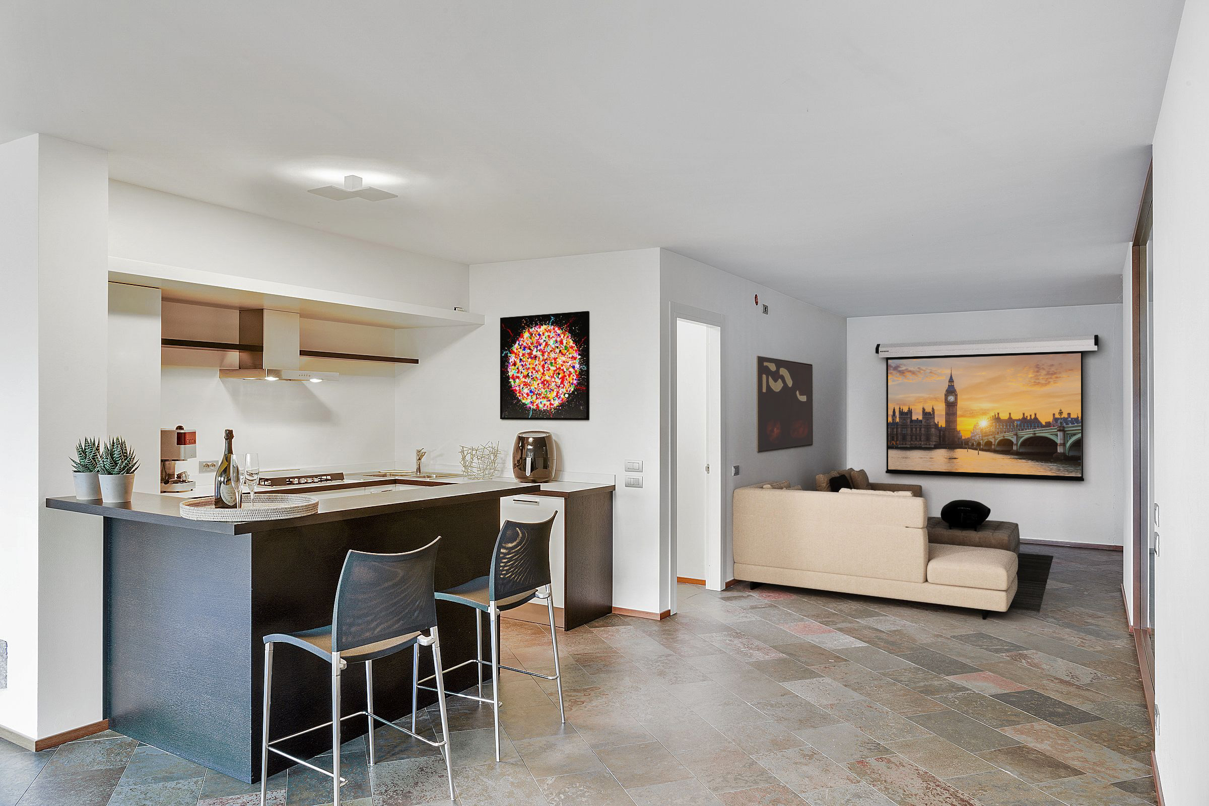 Kitchen and home movie theatre (Ground Floor)