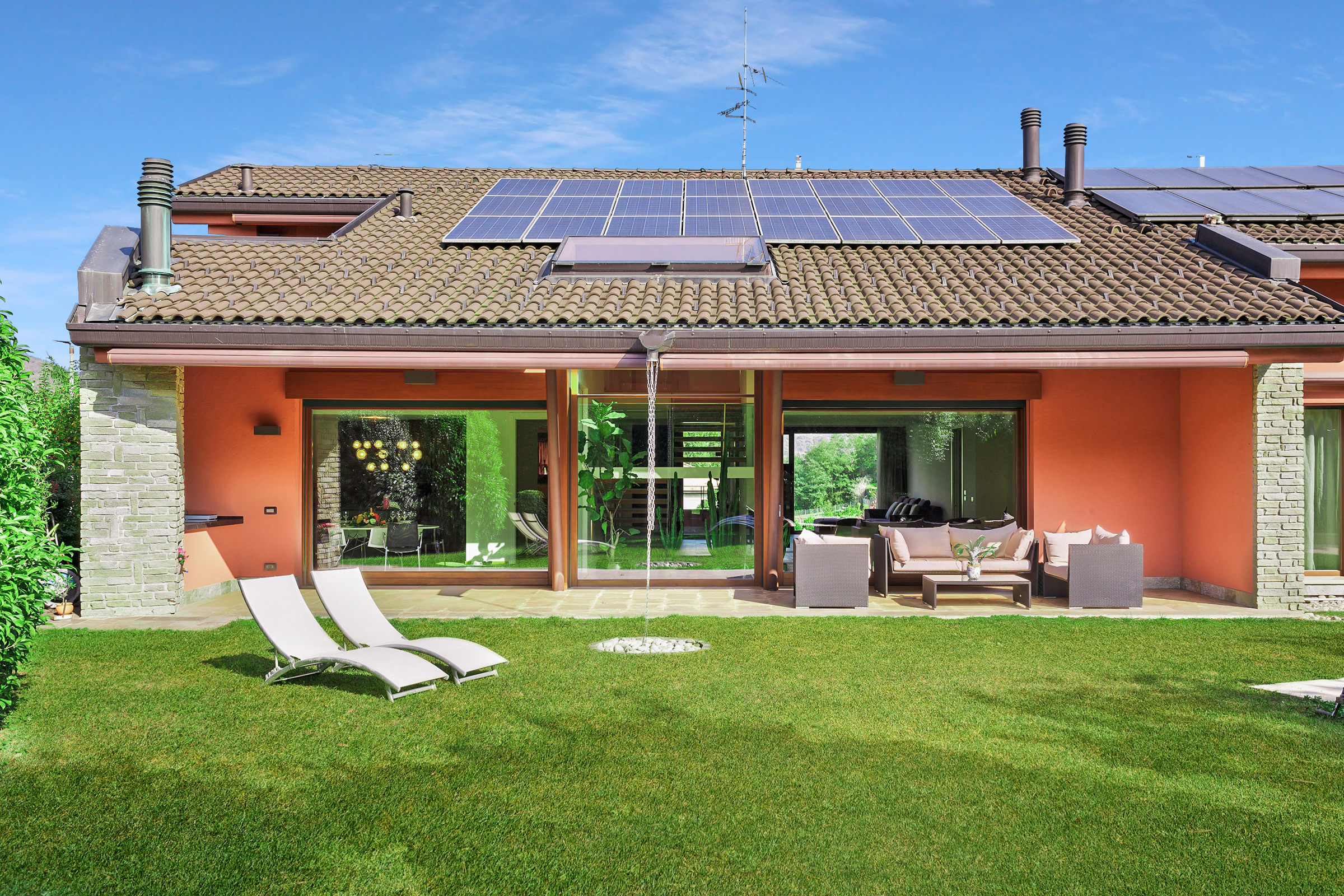 Rear Exterior with Patio & Solar Roof