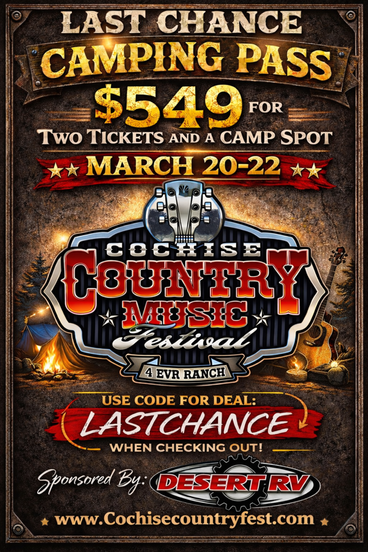 Last Chance Camping Pass - $549 for Two Tickets and a Camp Spot