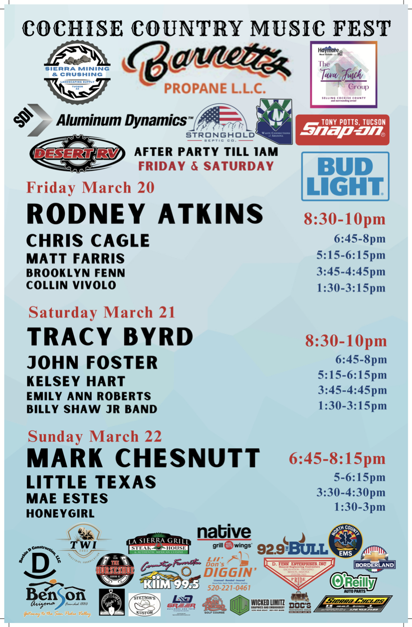 Cochise Country Fest 2026 Official Poster