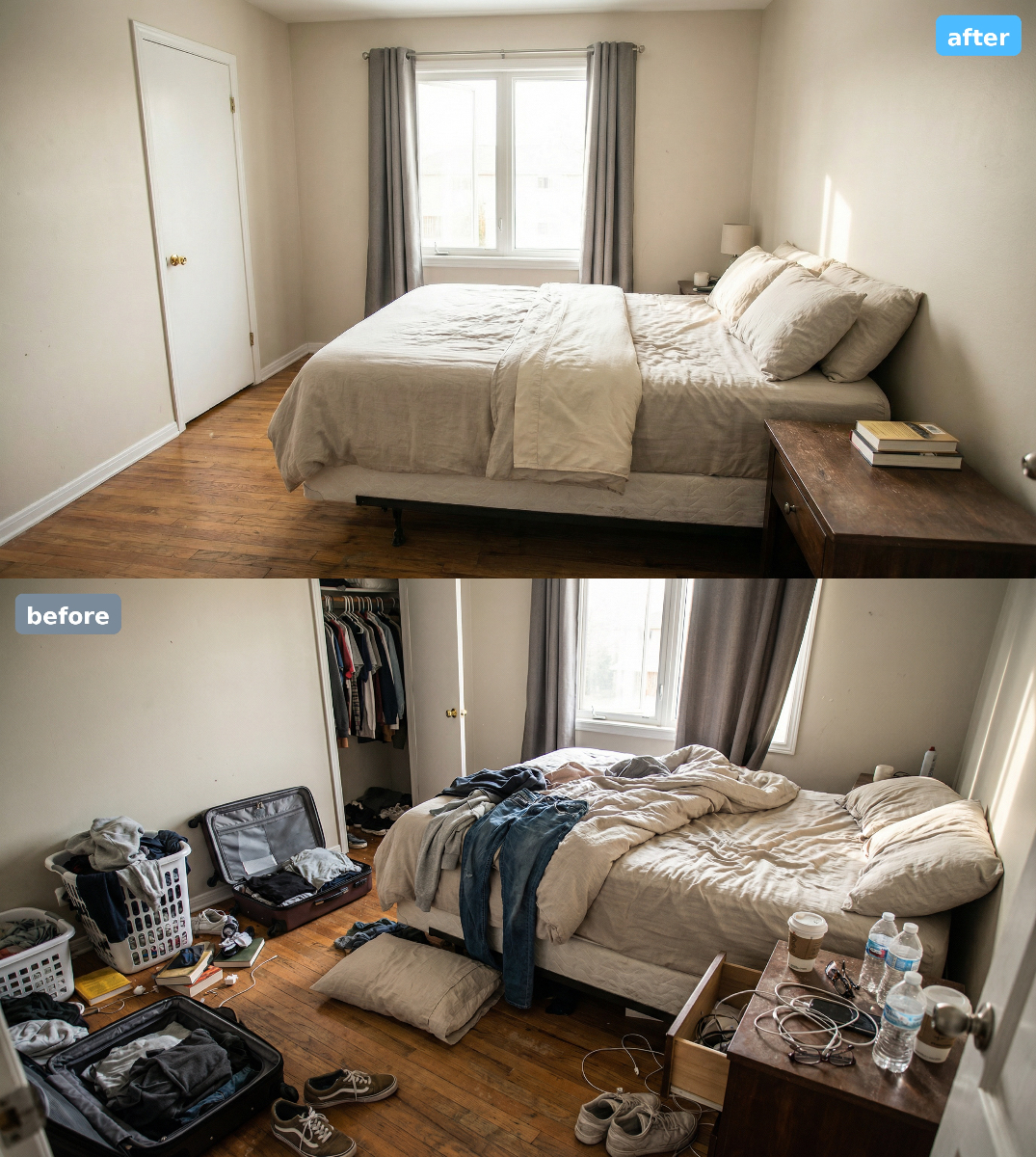 Professional cleaning before and after transformation