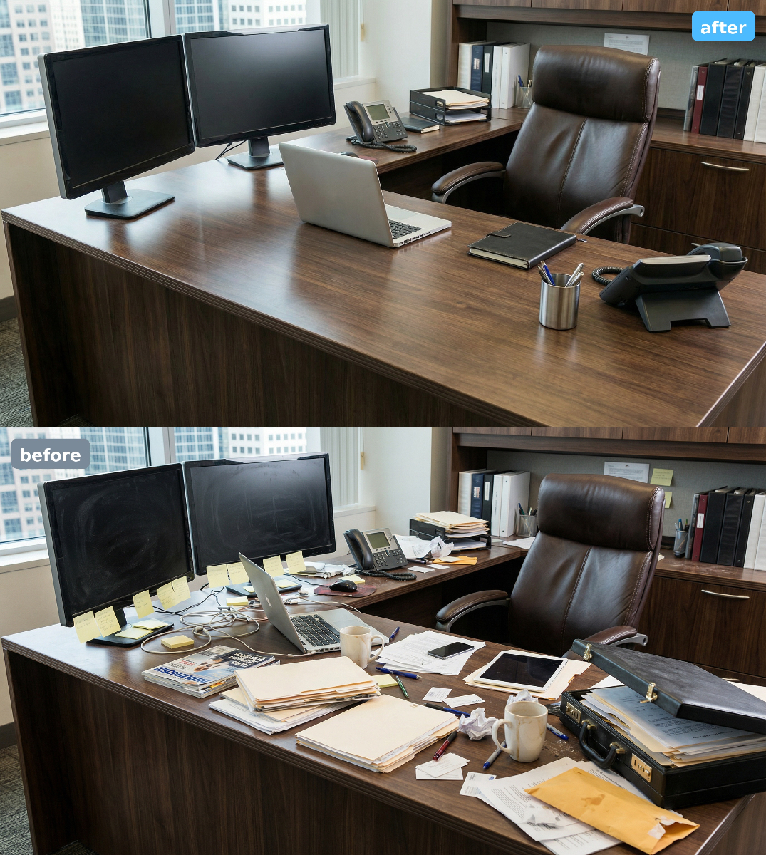 Professional cleaning before and after transformation