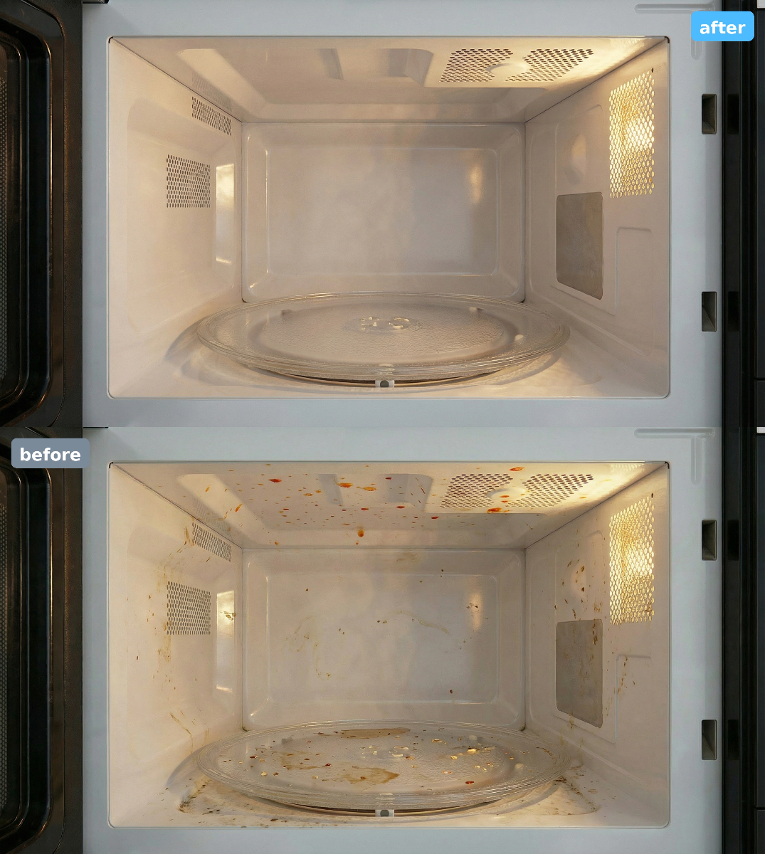 Professional cleaning before and after transformation