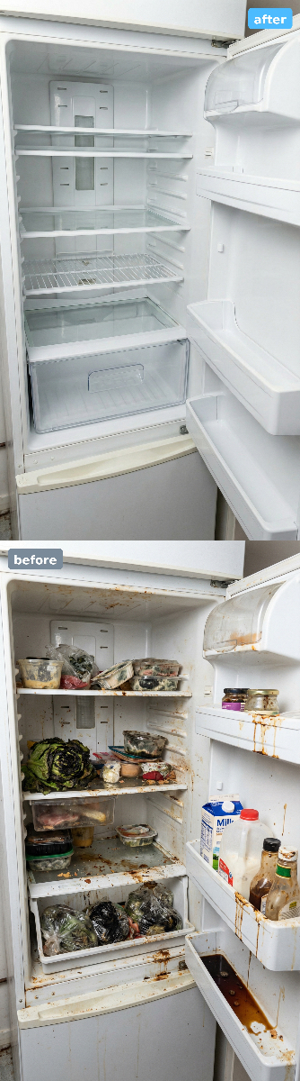 Professional cleaning before and after transformation