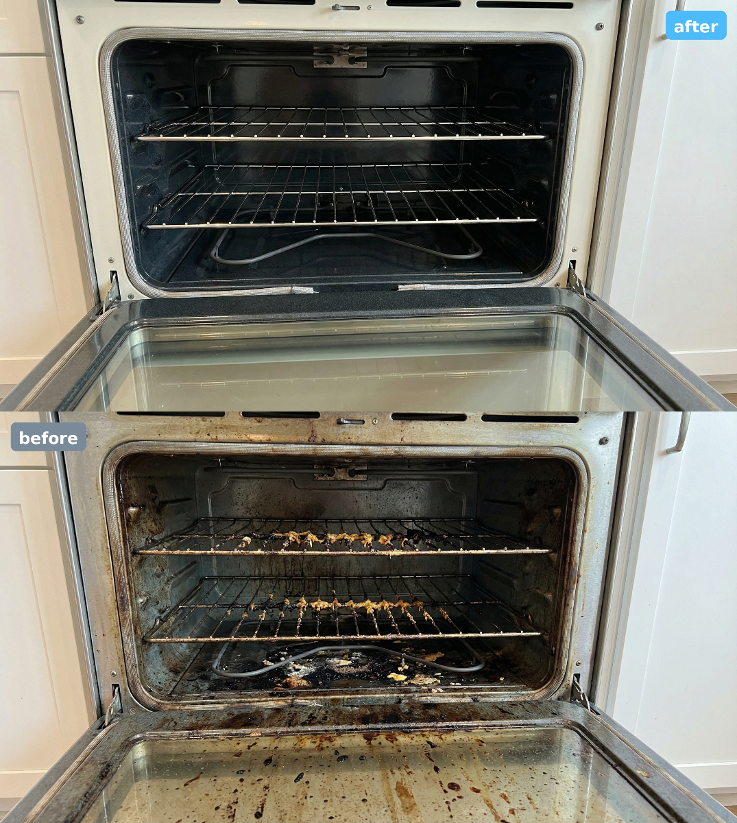Professional cleaning before and after transformation