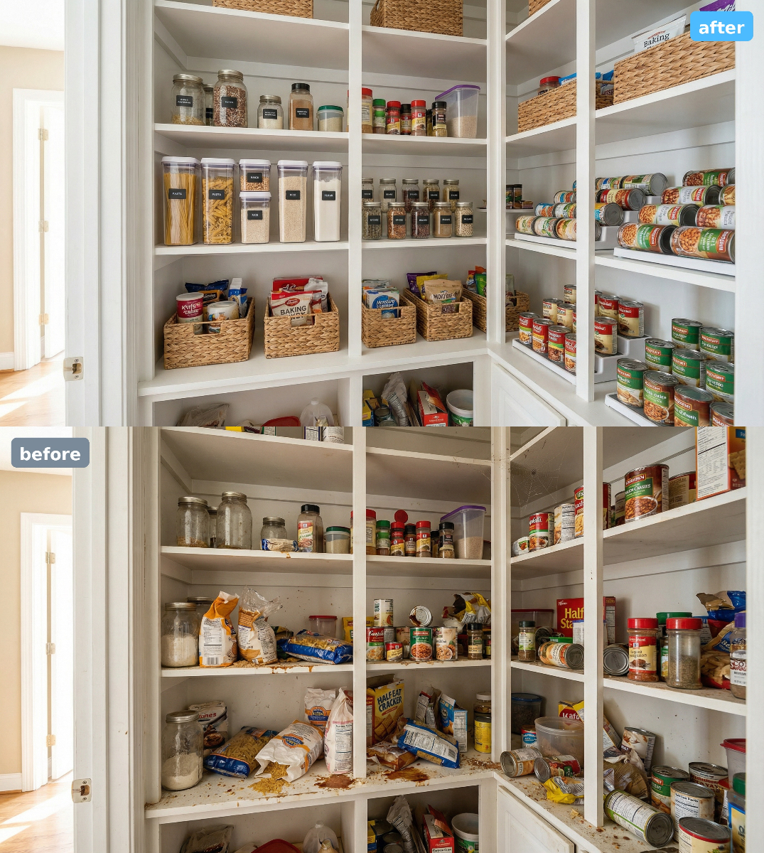 Professional cleaning before and after transformation