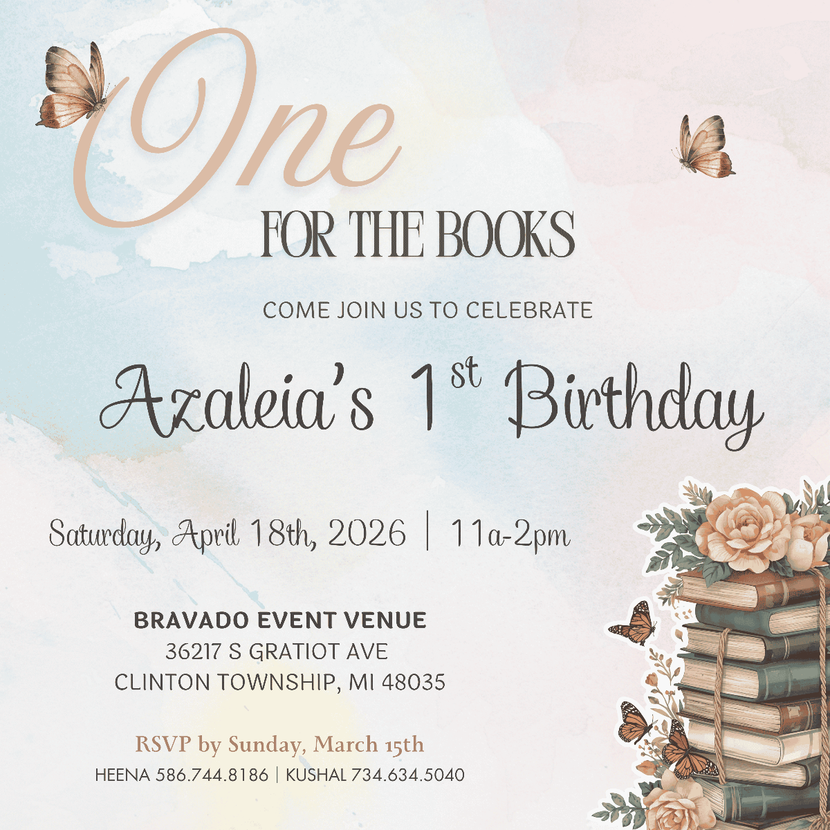 Azaleia's 1st Birthday Invitation