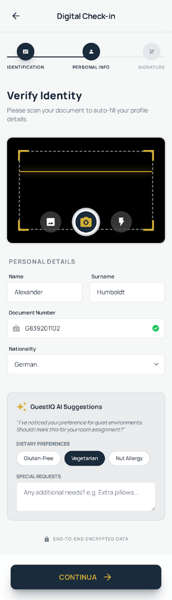 Digital Check-in ID Scan GuestIQ