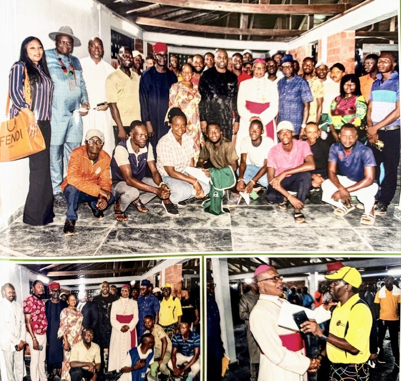 Group photo and community gathering — Distinguished guests, clergy, and community members celebrating together at the IBB Golf Club event