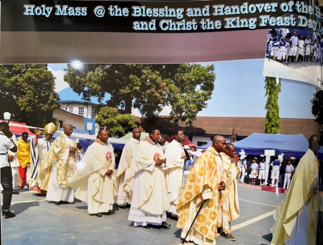 Holy Mass at the Blessing and Handover — Clergy in procession during the dedication ceremony at Christ the King College, Onitsha