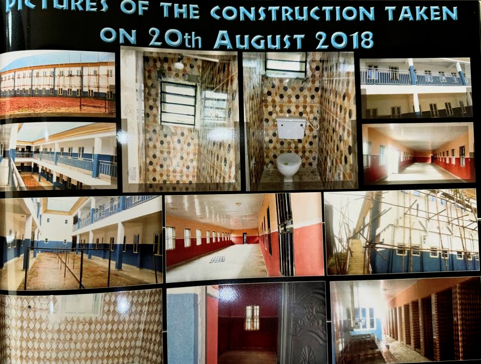 Pictures of the Construction taken on 20th August 2018 — A detailed photo collage showcasing the hostel interiors, corridors, bathrooms, and structural progress during the construction phase at Christ the King College, Onitsha