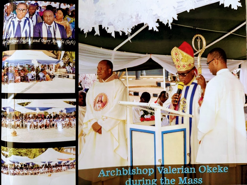 Archbishop Valerian Okeke during the Mass — Leading the blessing and dedication ceremony at Christ the King College, Onitsha