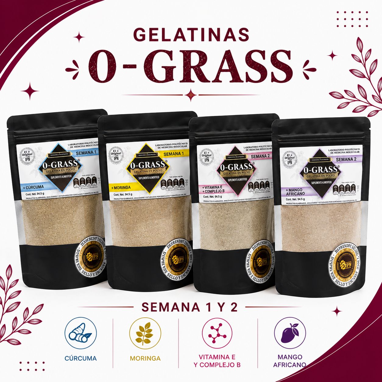 Gelatinas 0-Grass (semana 1 y2)