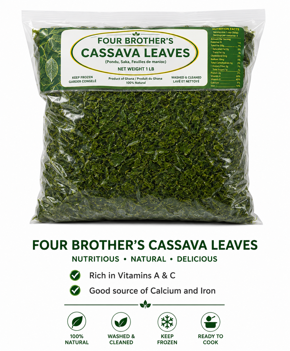 Frozen Cassava Leaves - Premium Frozen Foods from Nigeria | Buy African Groceries Online