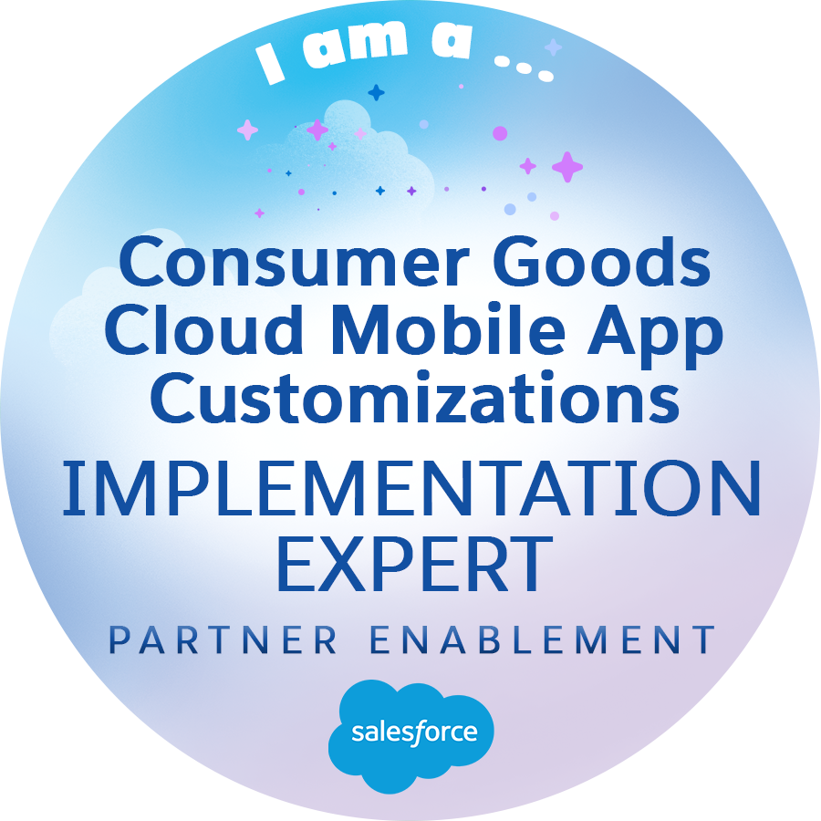 Consumer Goods Cloud 移動 App 客製化實施專家認證
