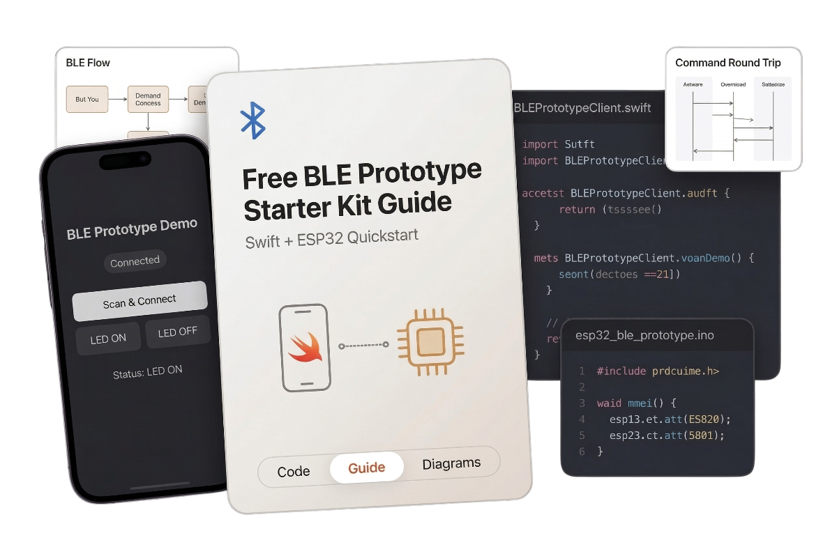 BLE Prototype Starter Kit — Swift + ESP32 Quickstart