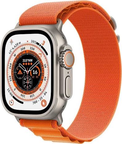 Apple Watch Ultra 3 49mm Natural Titanium - Orange Alpine Loop reconditionné Grade A Paris 18