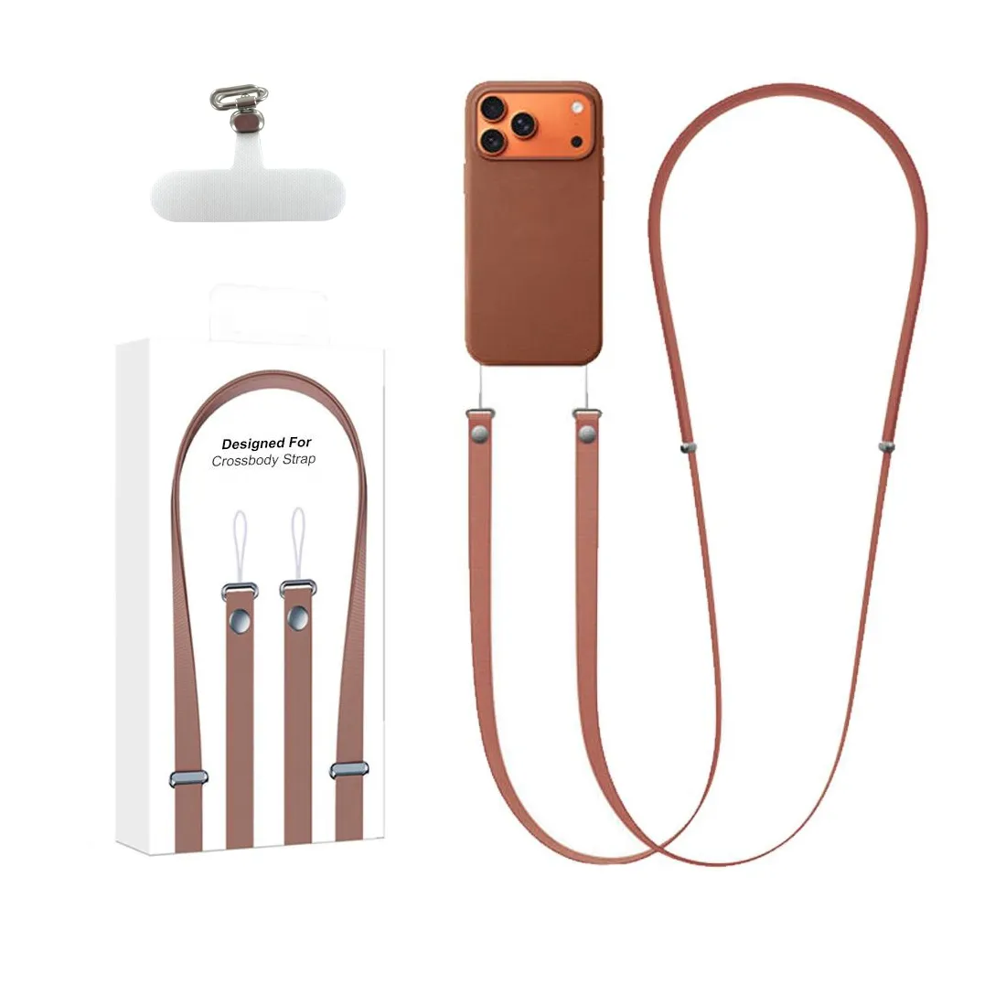 Bandoulière tissée 208 cm pour Smartphone - Marron