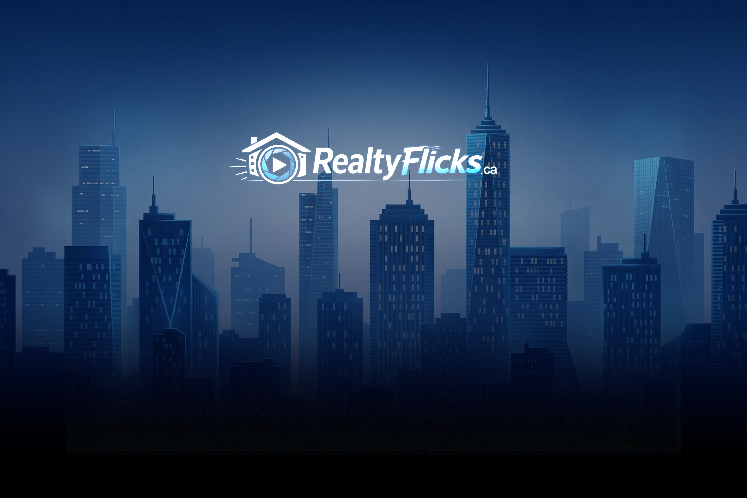 Luxury home aerial view at dusk