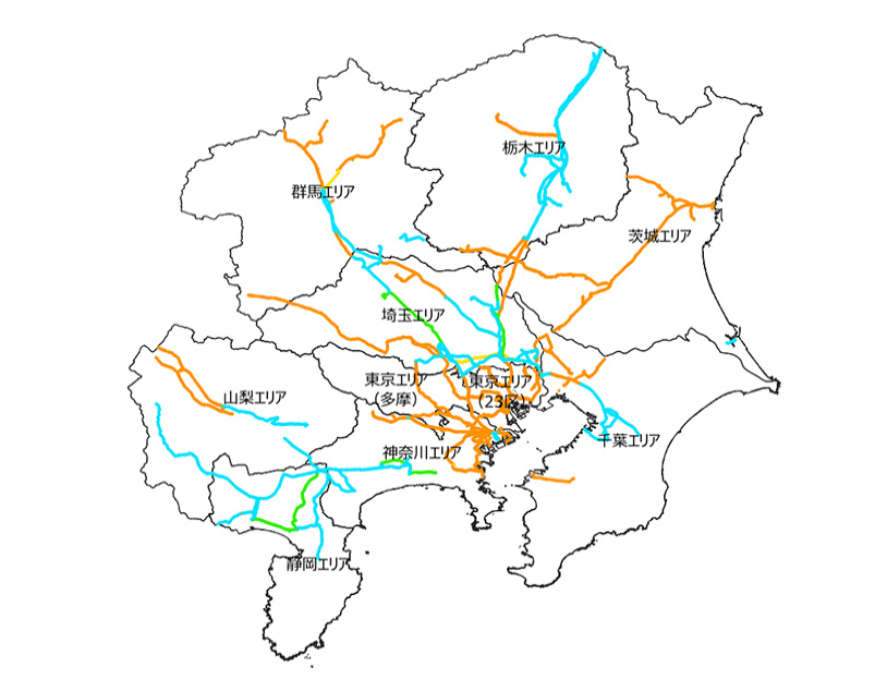 東京電力管内エリアマップ