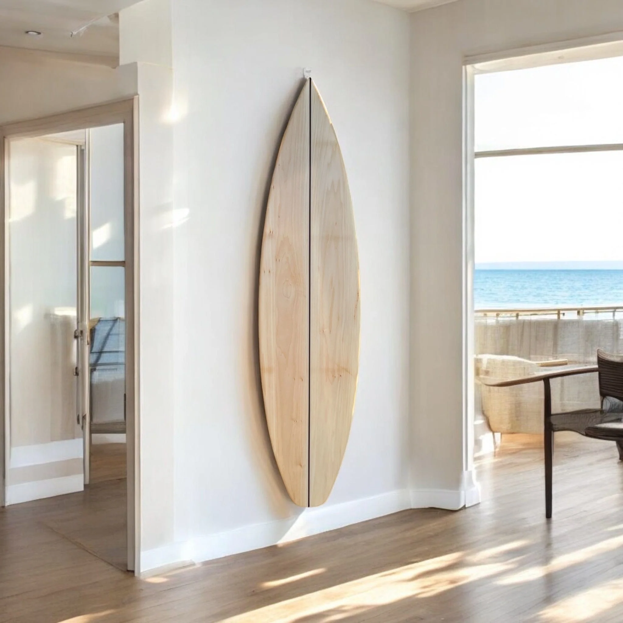 Coastal surfboard scene