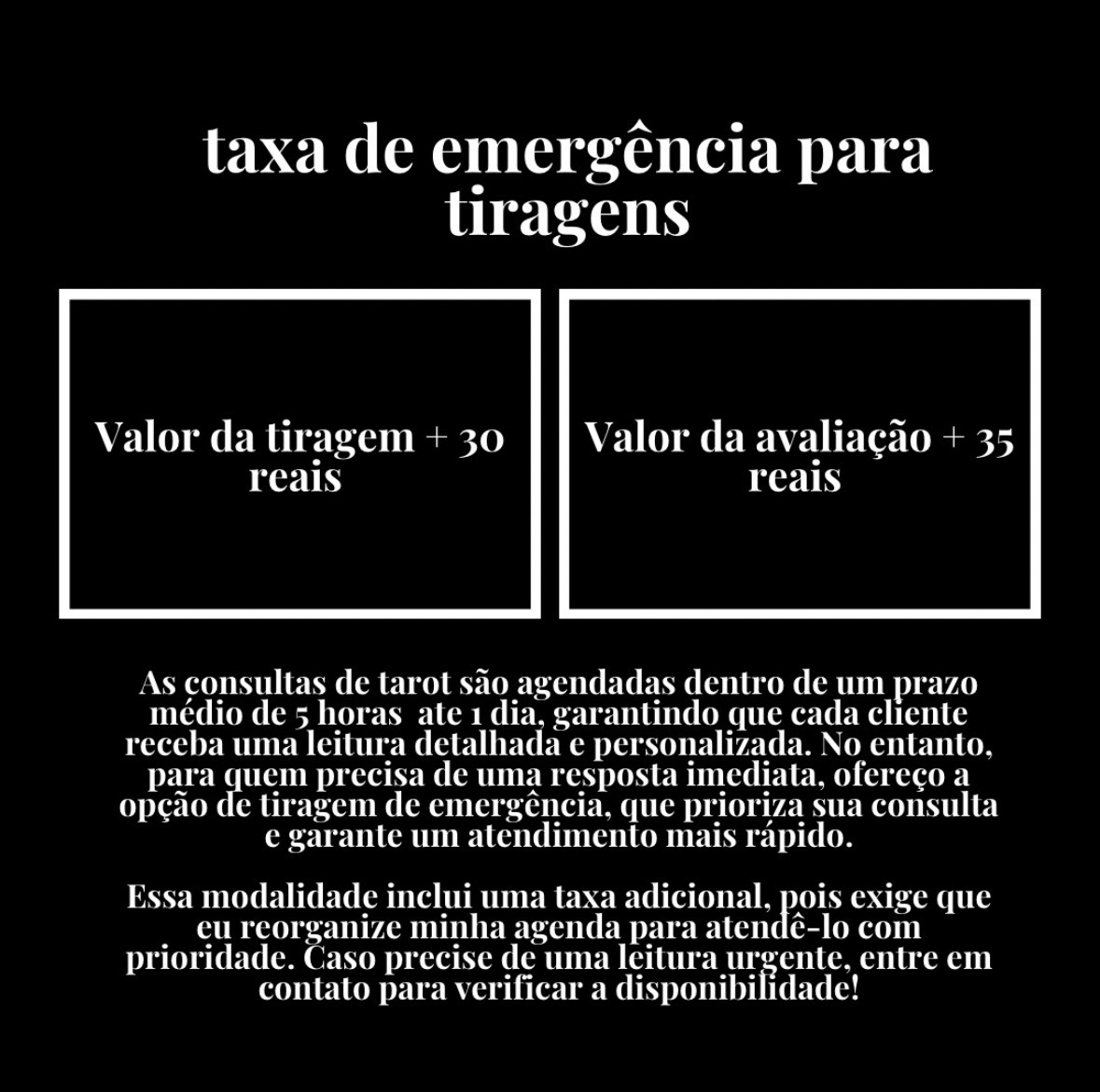 Taxa de emergência para tiragens