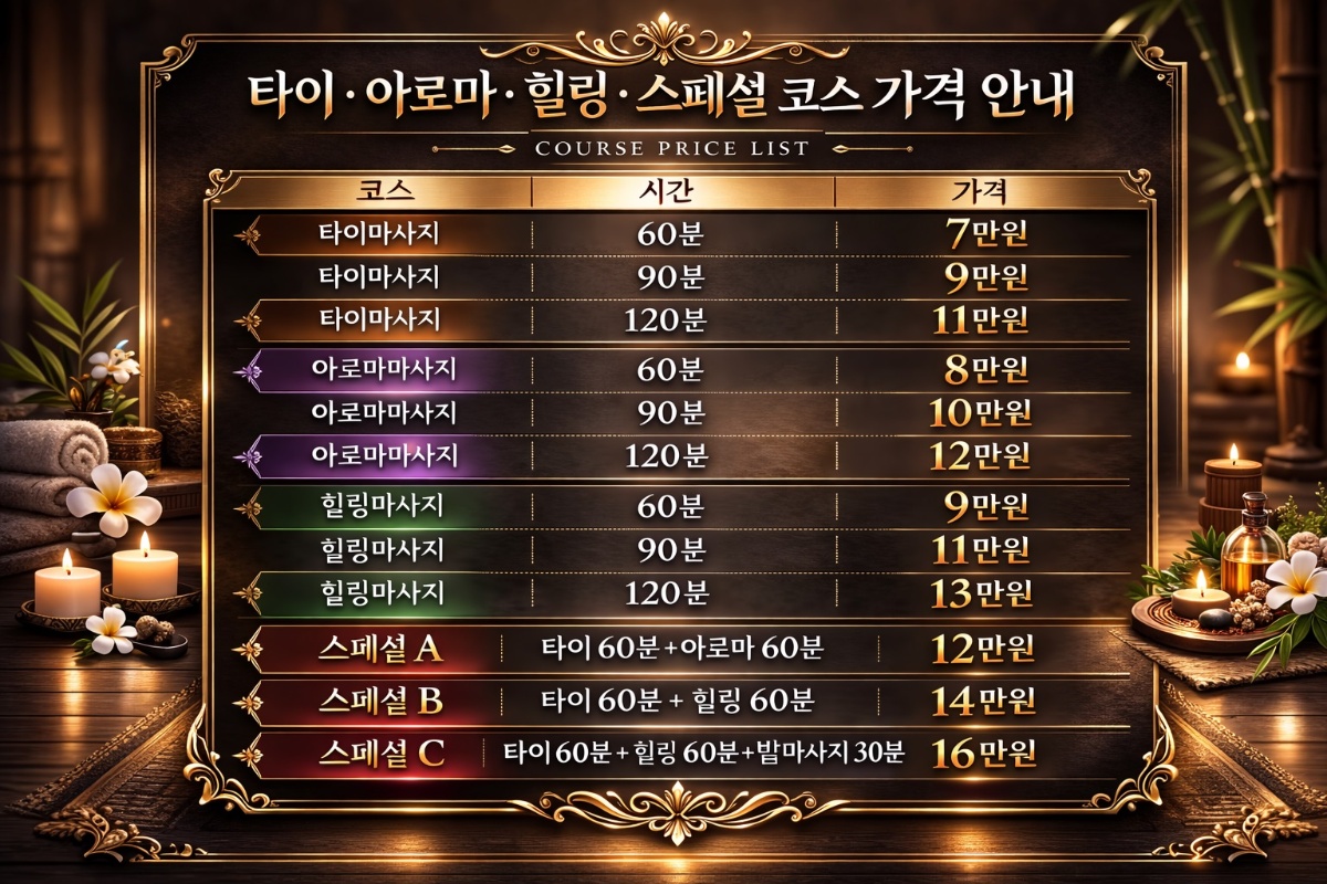 평택출장마사지 서비스 가격표 이미지